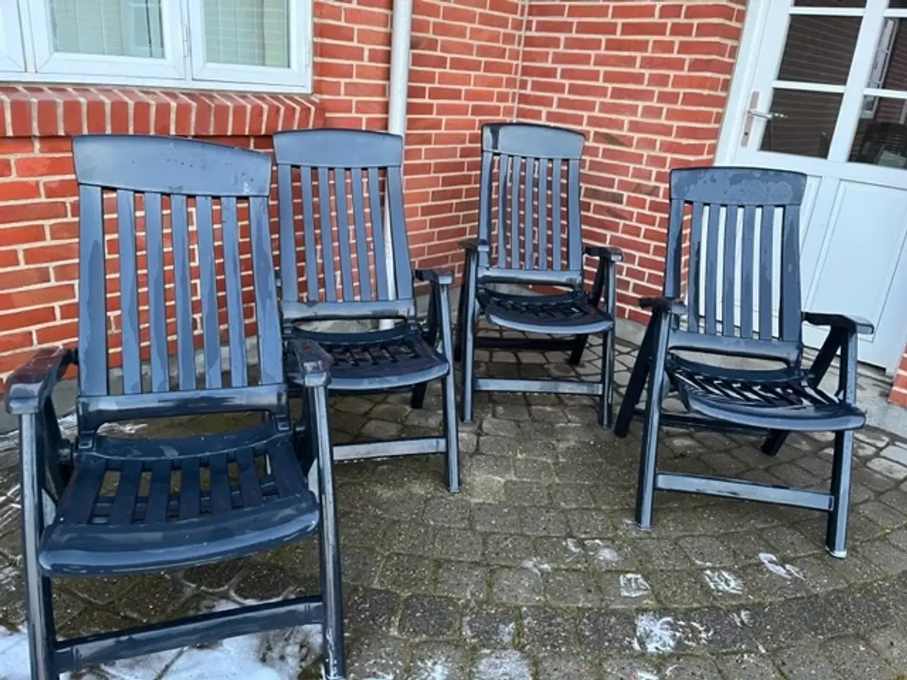 Billede 1 - 4 blå havestole