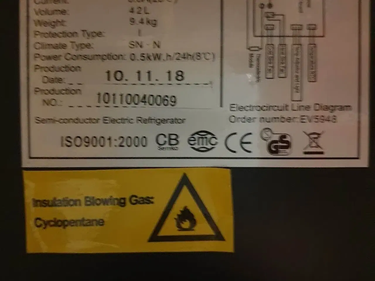 Billede 3 - Bar køler - 42 ltr. mini køleskab. Everglades