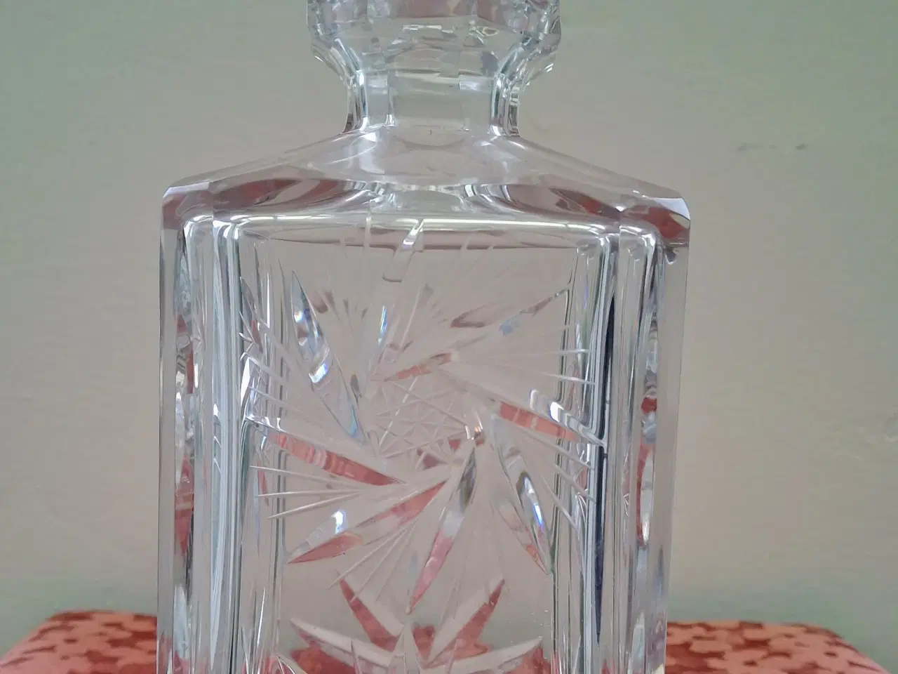 Billede 1 - Vintage Bømisk håndskåret krystalglas karaffel