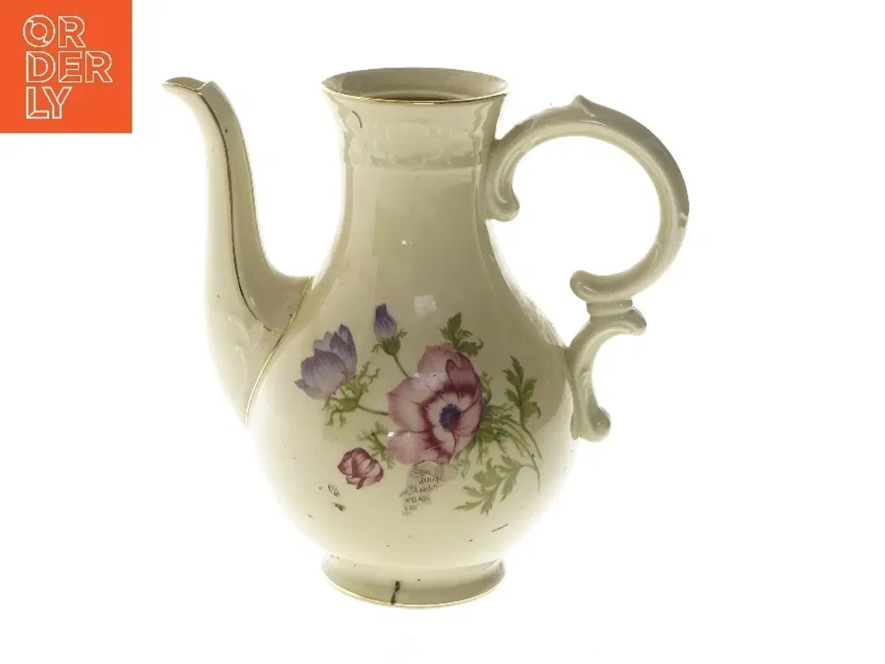 Billede 1 - Porcelænskande med blomsterdesign (str. 22 cm)