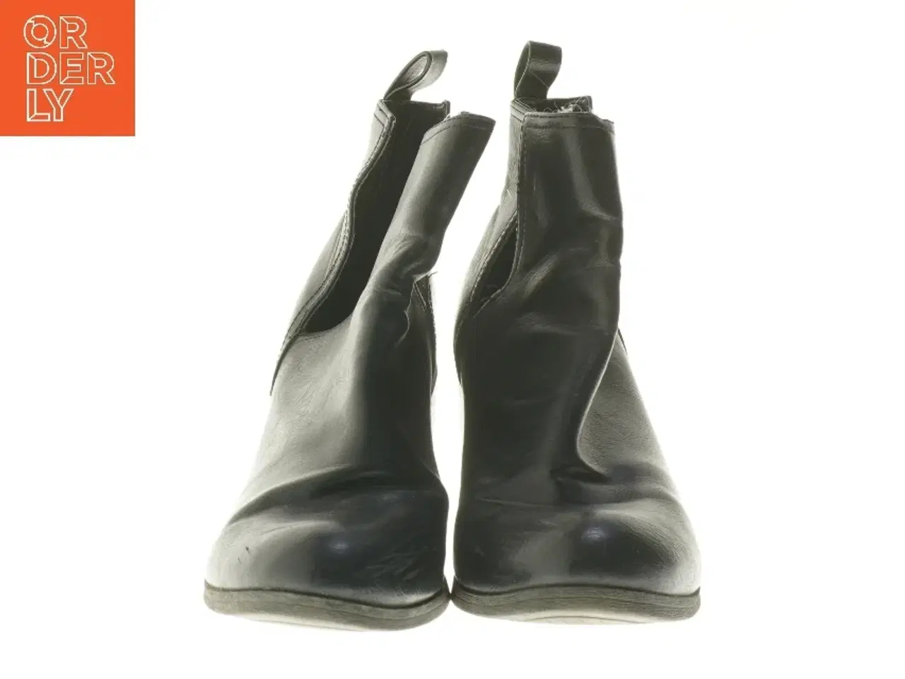 Billede 3 - Sort ankelstøvler med hæl (str. fod 25 cm)