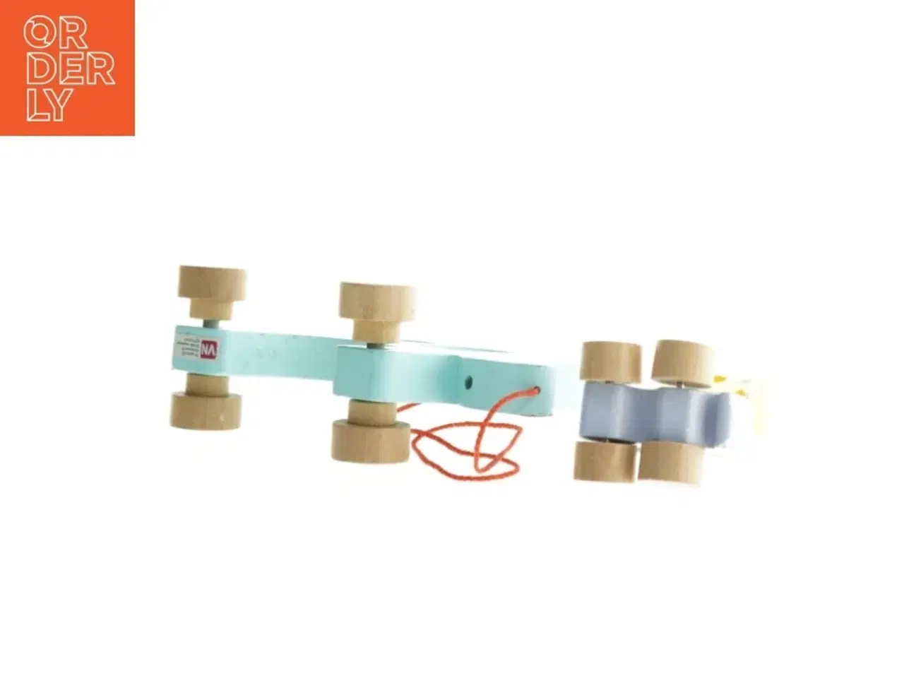 Billede 4 - Trælegetøjselefant på hjul med figurer (str. Blå 24 x 18 x 9 cm)