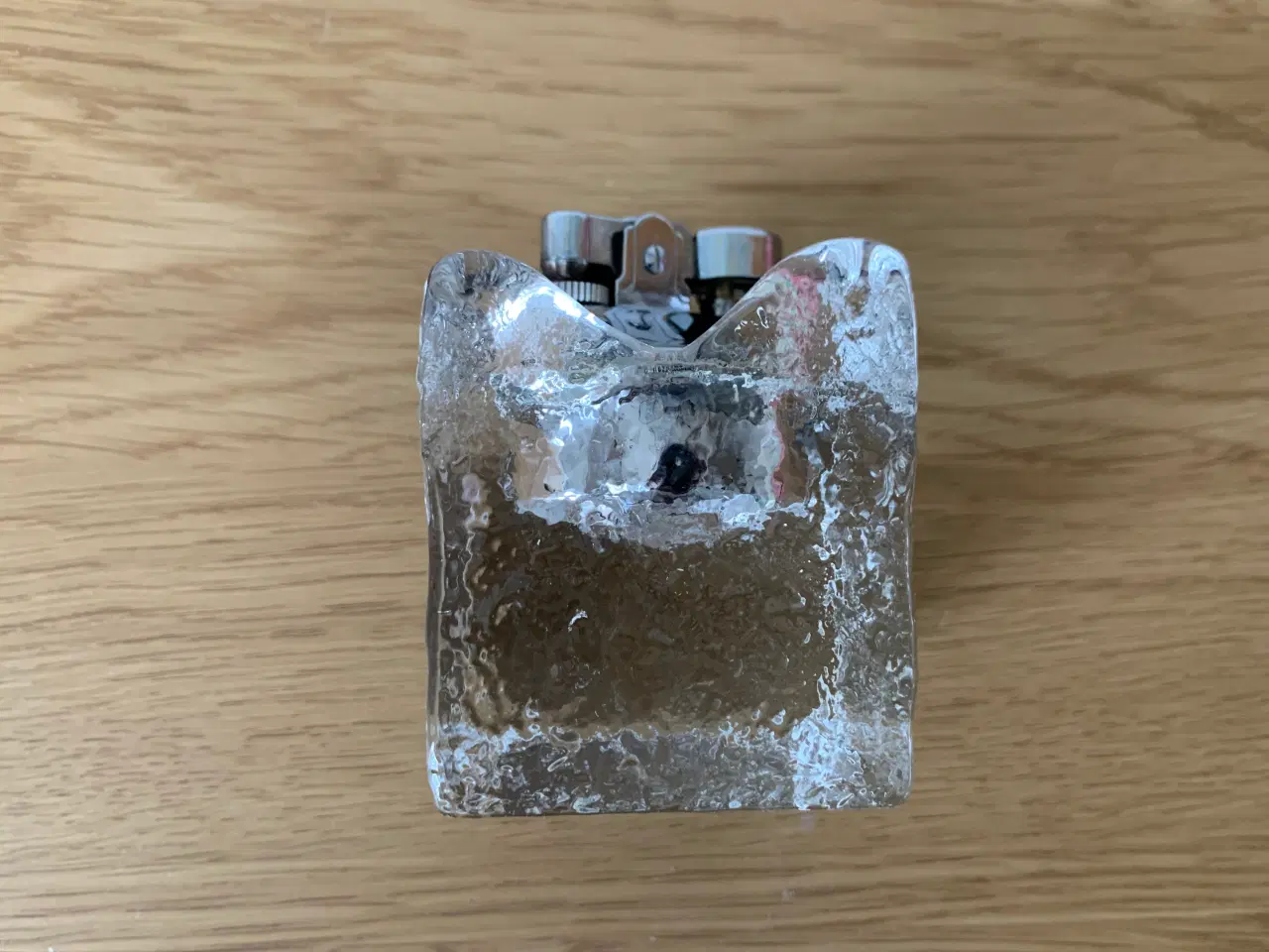 Billede 4 - Bordlighter i glas og stål, isklump