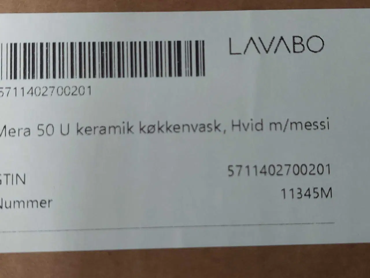 Billede 2 - Køkkenvask, Lavabo Mera 50 U/ 55,1 x 44, 1 cm . Ub