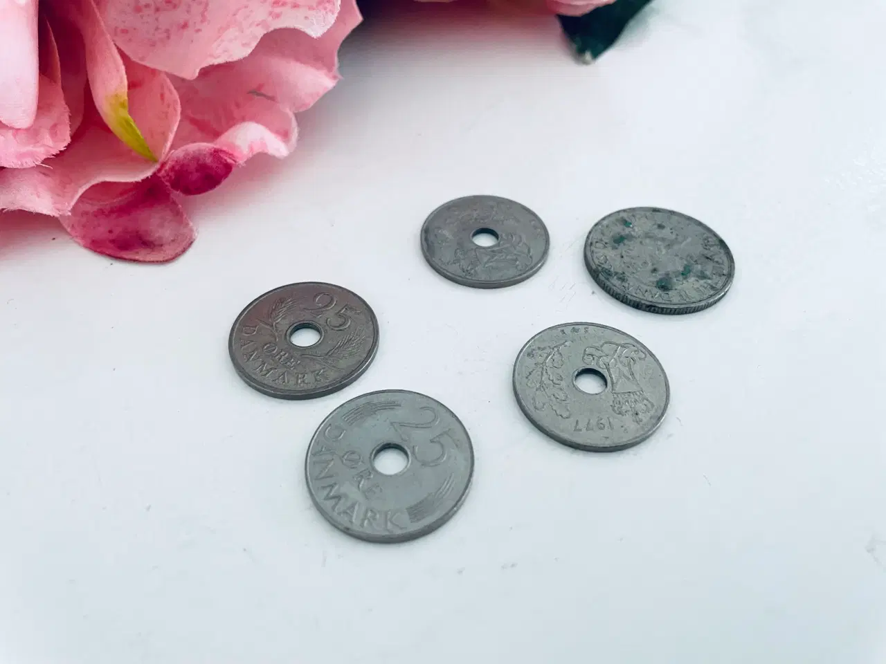 Billede 3 - Danske 25 øre + 1 kr