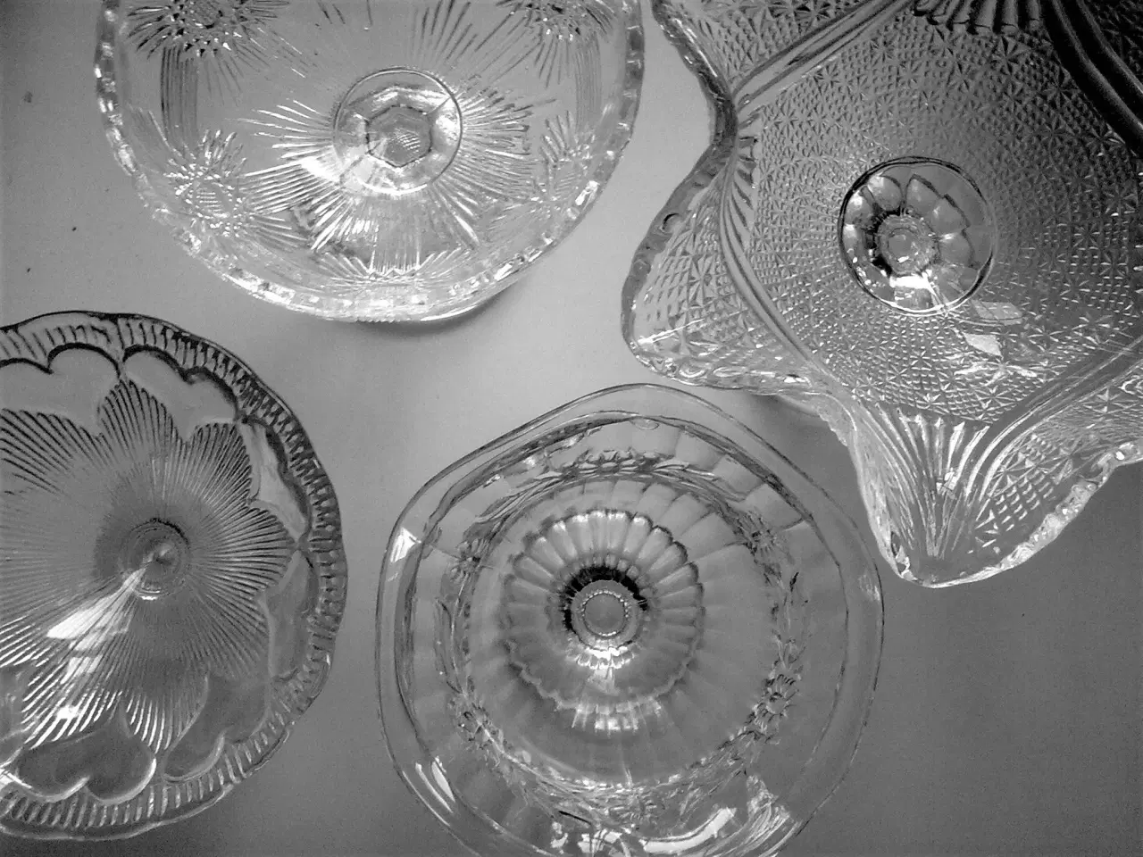 Billede 2 - Piedestal 4 SÆT fod fad glas skål RETRO