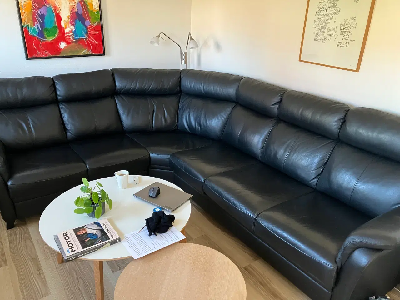 Billede 1 - Læder hjørnesofa