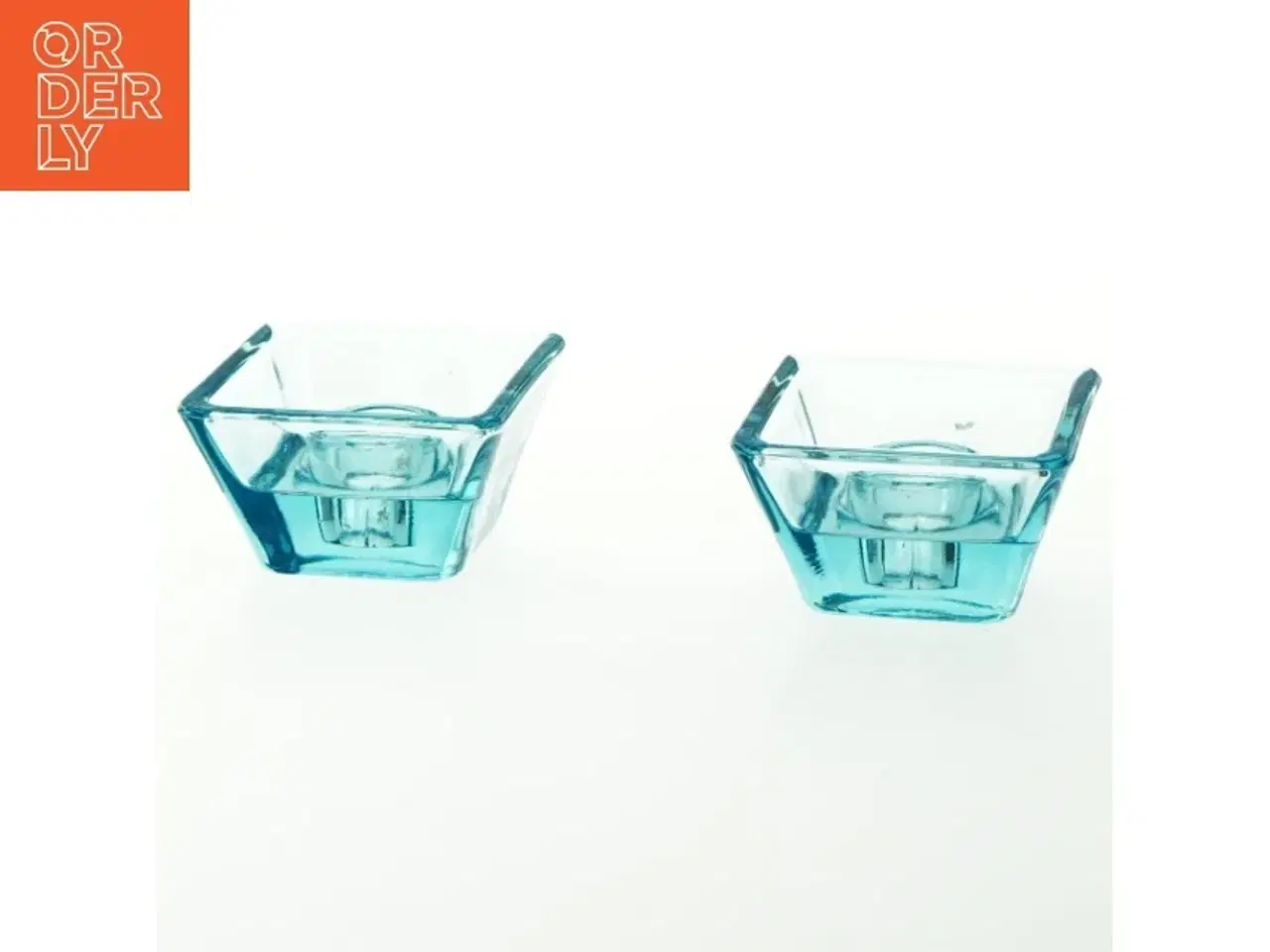 Billede 1 - Lysestager af glas (str. 7x7 cm)