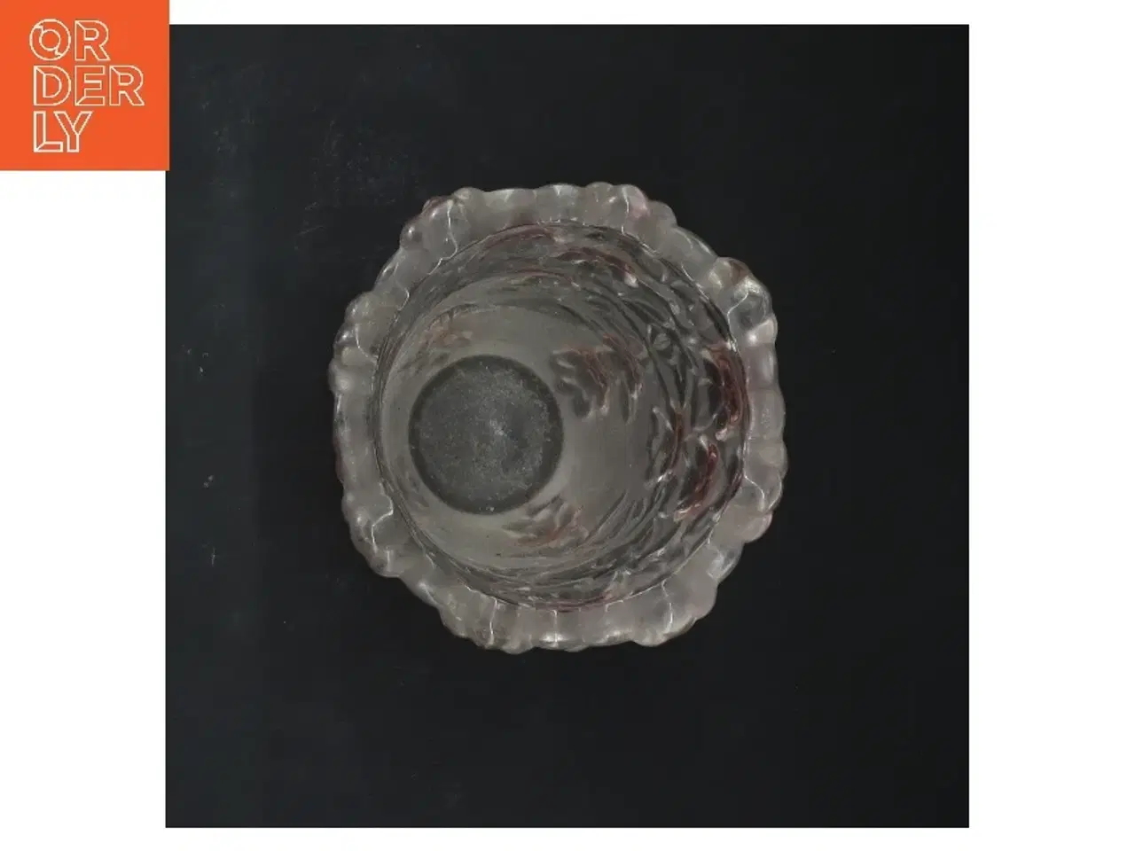 Billede 3 - Glasvase med blomsterdesign (str. 16 cm)og frostet glas