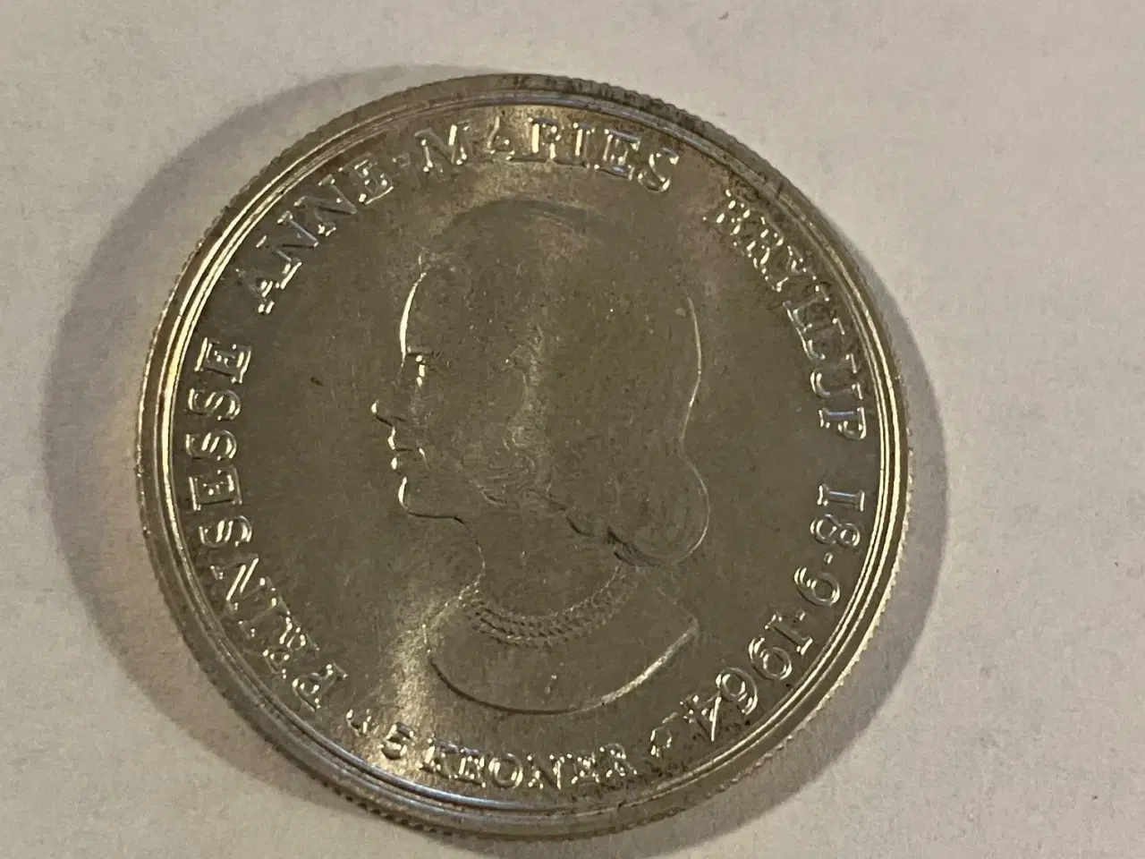 Billede 1 - 5 Kroner 1964 Anne-Marie Bryllup - Sølvmønt
