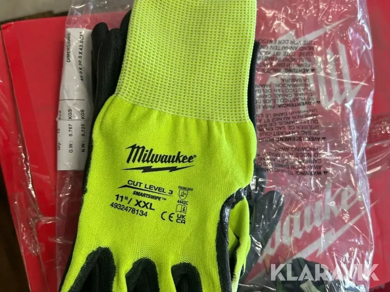 Billede 5 - Skærehandsker Millwaukee Hi-vis cut level 3/c 144 par