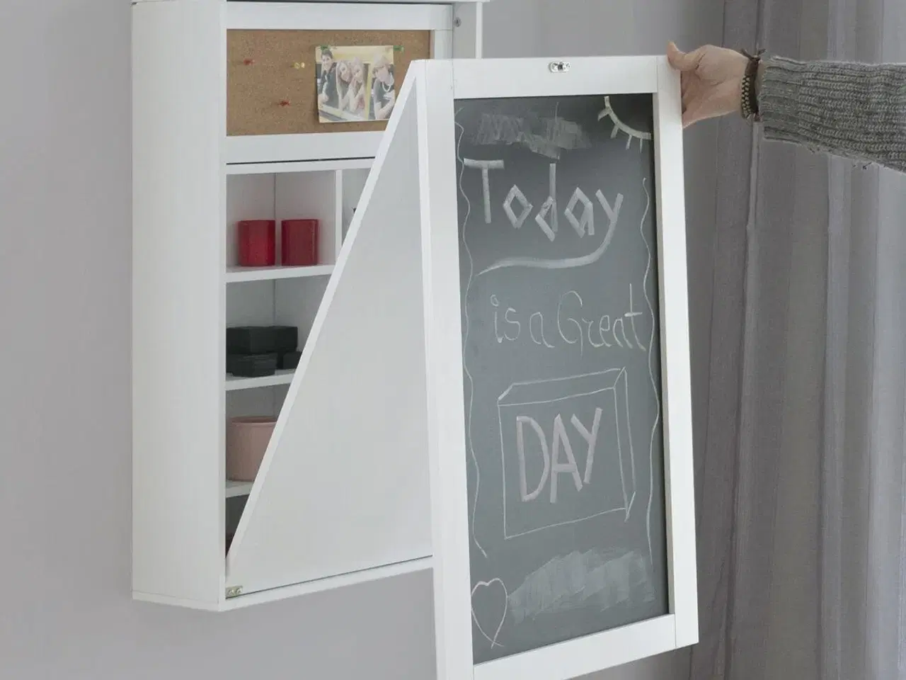 Billede 2 - Vægmonteret klapbord Woldy fra - hvid skrivebordsløsning