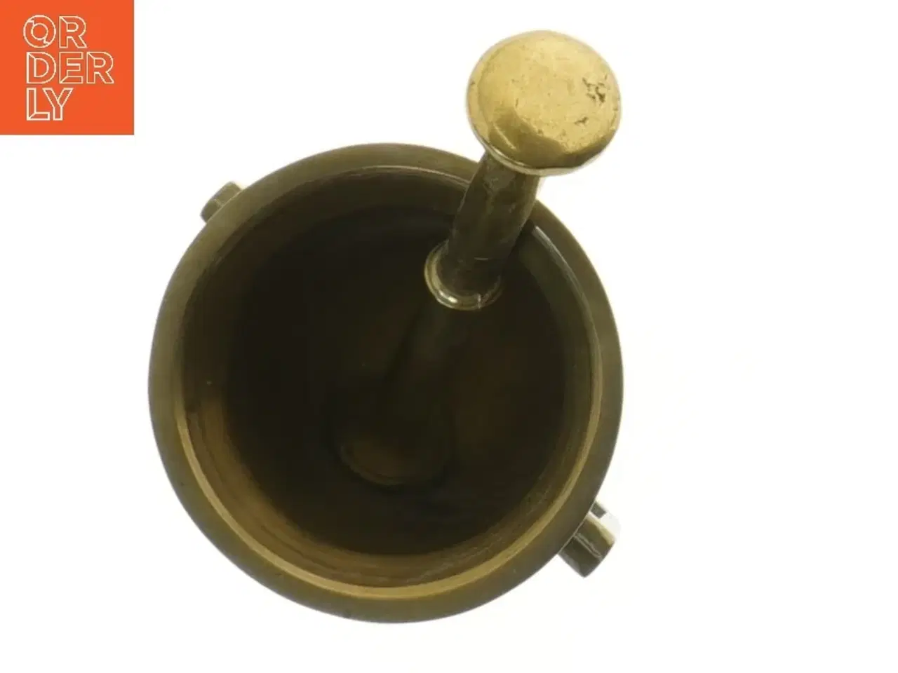 Billede 2 - Brunt messing morter med støder (str. Ø 9x9,5 cm)