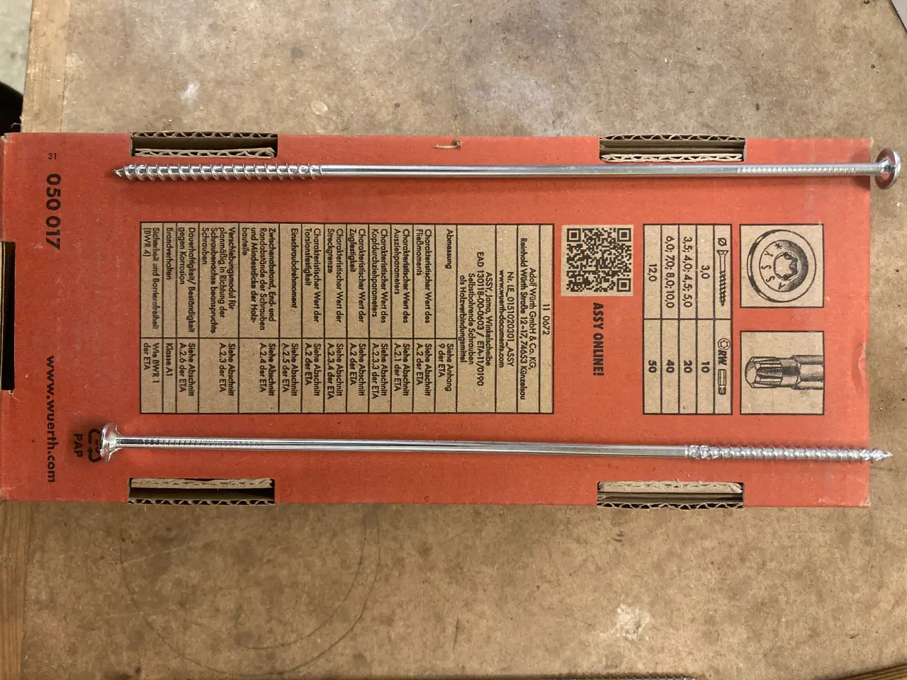 Billede 1 - ASSY 4 WH skrue m.flangehoved 6x260/70mm - 80 stk