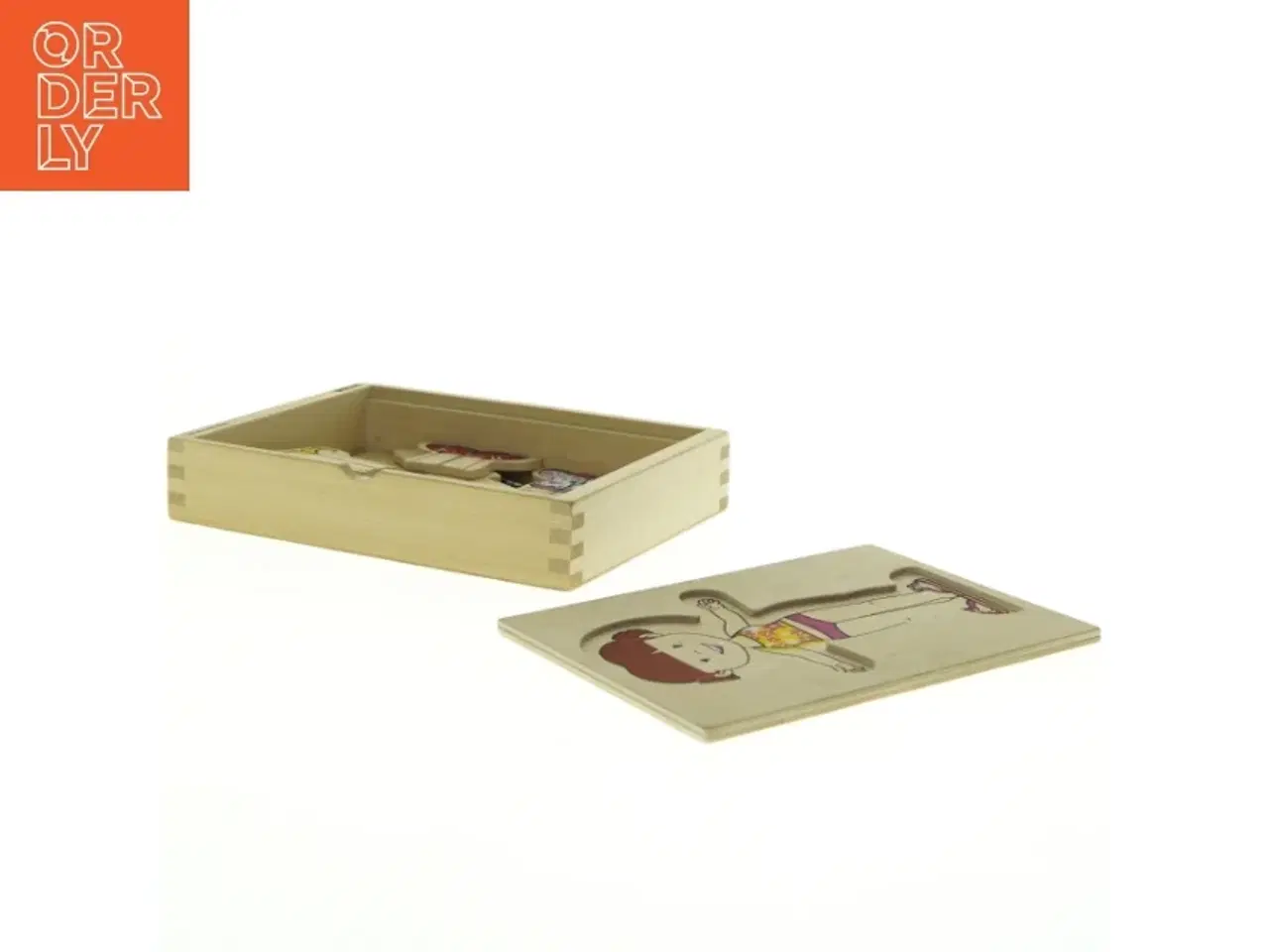 Billede 2 - Træpuslespil påklædningsdukke (str. 20 x 14 cm)