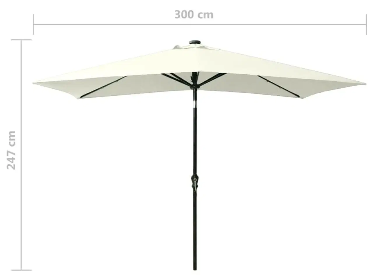 Billede 11 - Parasol med LED-lys og stålstang 2x3 m sandfarvet