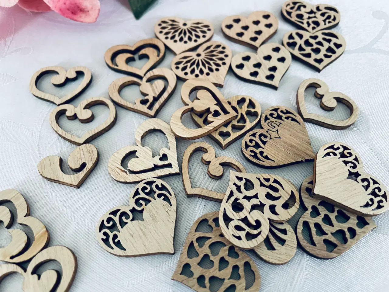 Billede 4 - Blandet træ hjerter dekoration