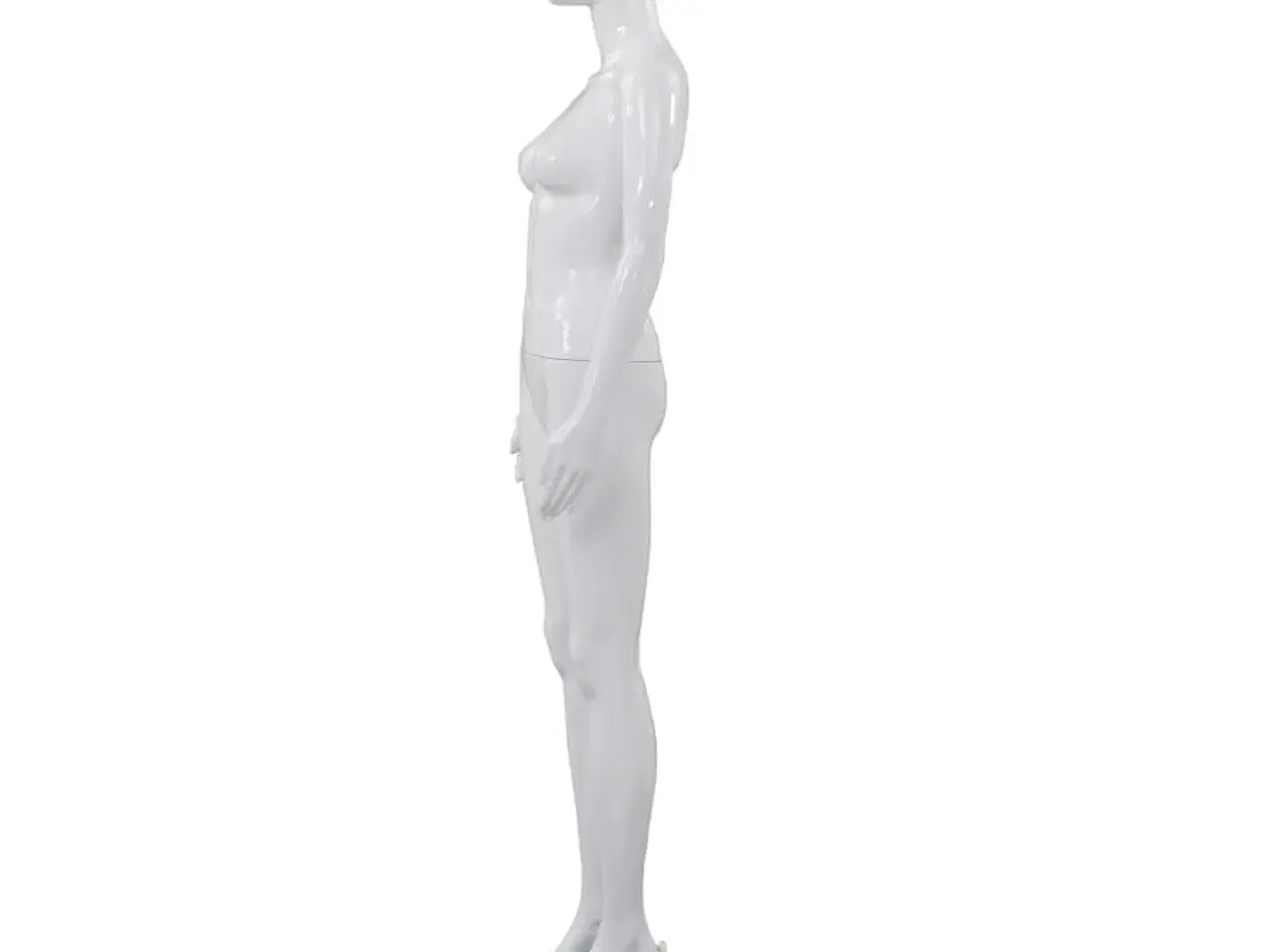 Billede 3 - Mannequin kvinde fuld figur glassokkel hvid højglans 175 cm