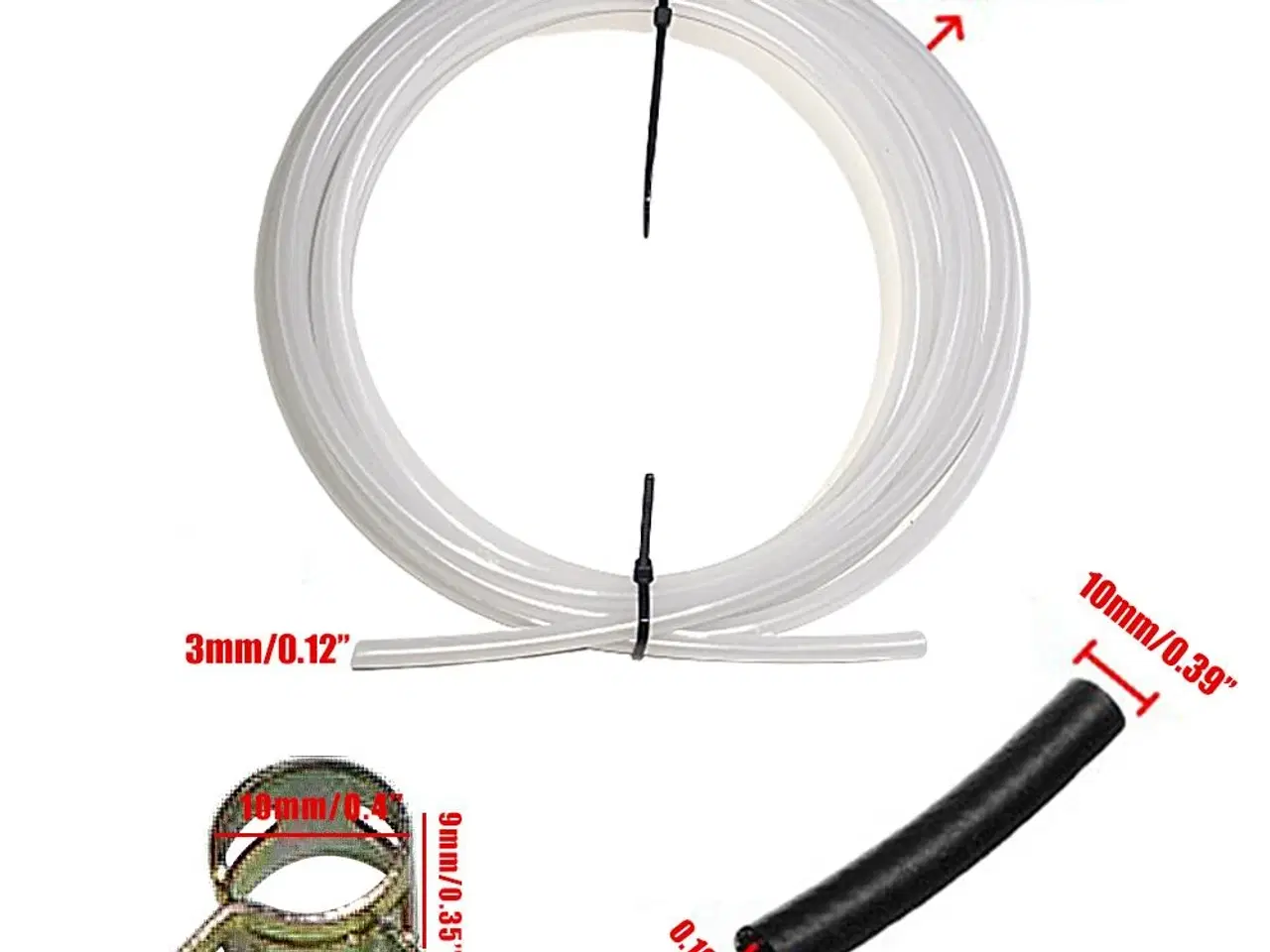 Billede 3 - 5 meter Brændstofslange – Ø4 mm til oliefyr