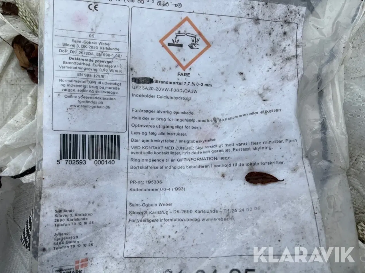 Billede 5 - Strandmørtel Weber 0-2 mm 3 x 250 liter