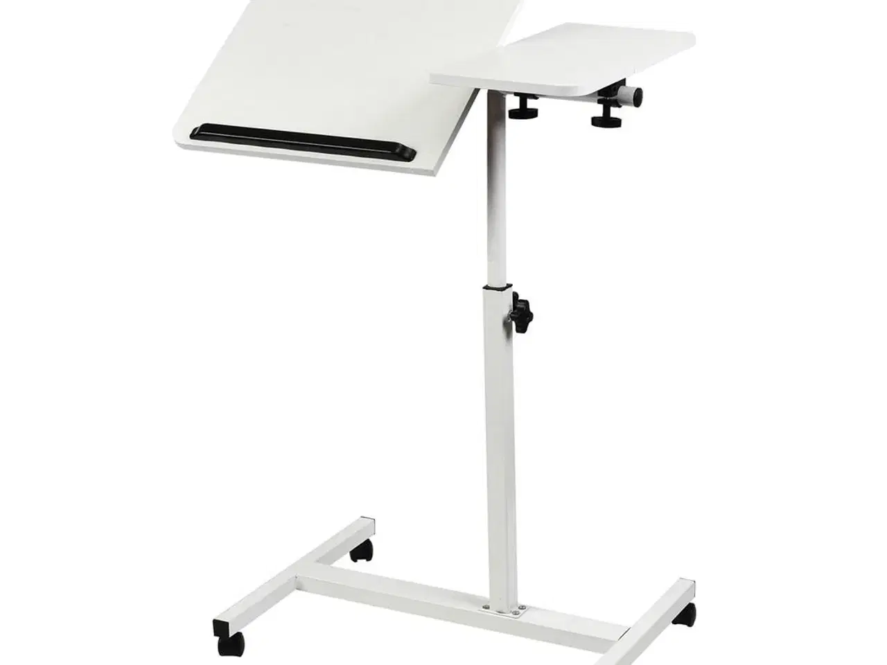 Billede 4 - Rullebord/sengbord med højdejustering 59–89 cm – Maclean, hvid