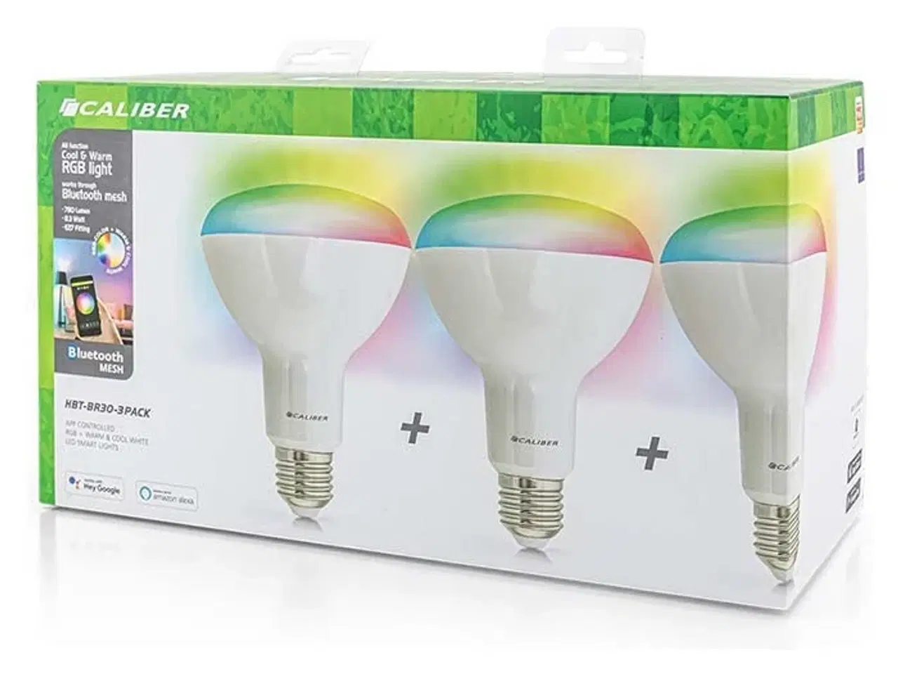 Billede 1 - Caliber BR30 smart home 3 pack LED-pærer hvid/multi