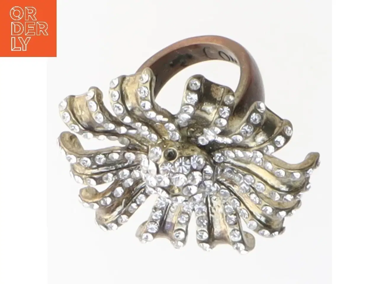 Billede 1 - Dekorativ ring med glitrende sten (str. 56 mm)