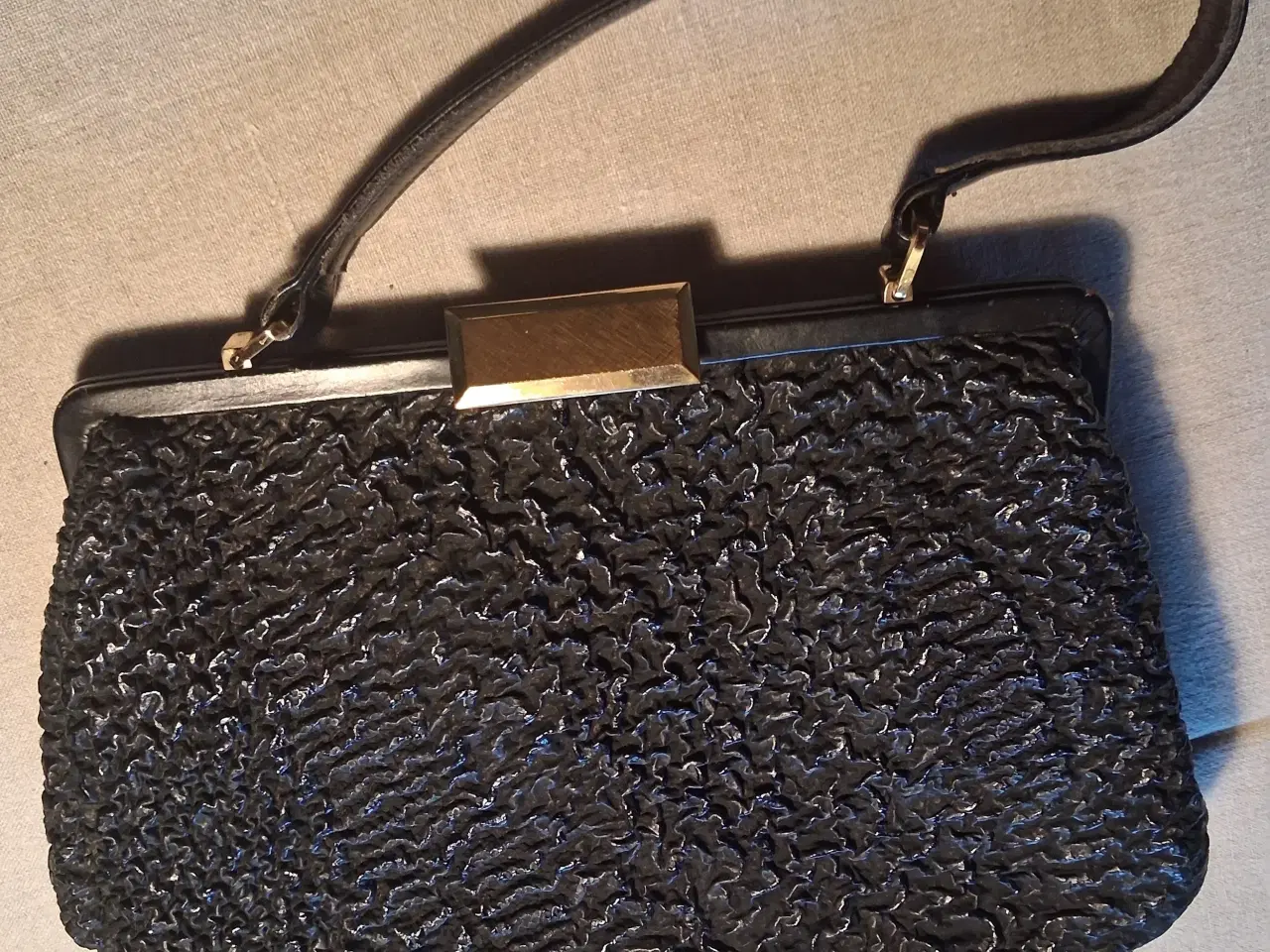 Billede 1 - Dame taske i struds skind