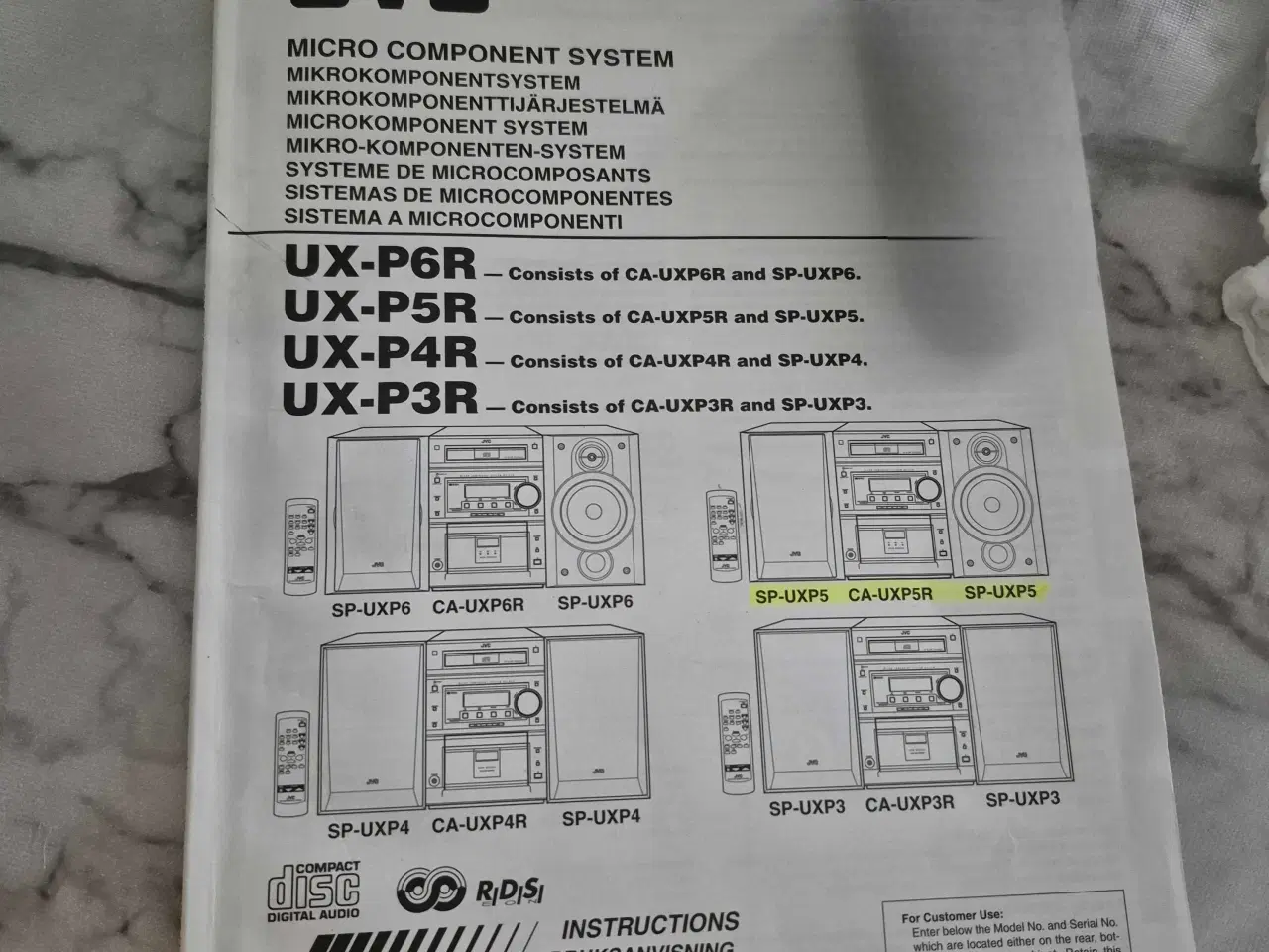 Billede 7 - JVC Micro Komponentsystem UX-P5R med CD, Kassette 