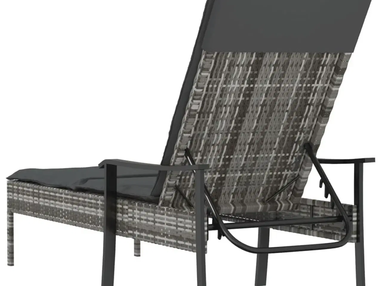 Billede 6 - Liggestol med hynde polyrattan grå