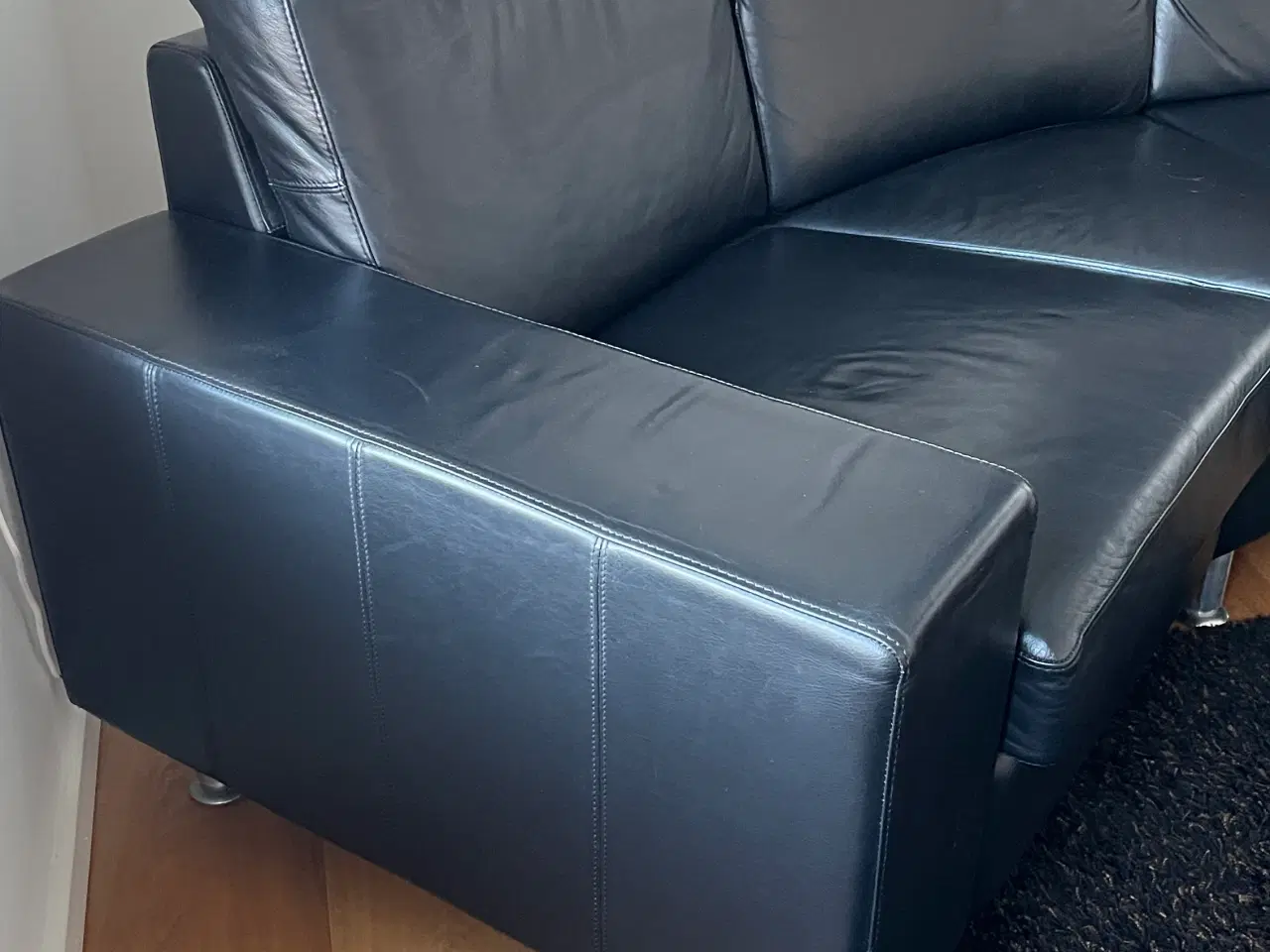 Billede 2 - Velholdt modul lædersofa special fremstillet 