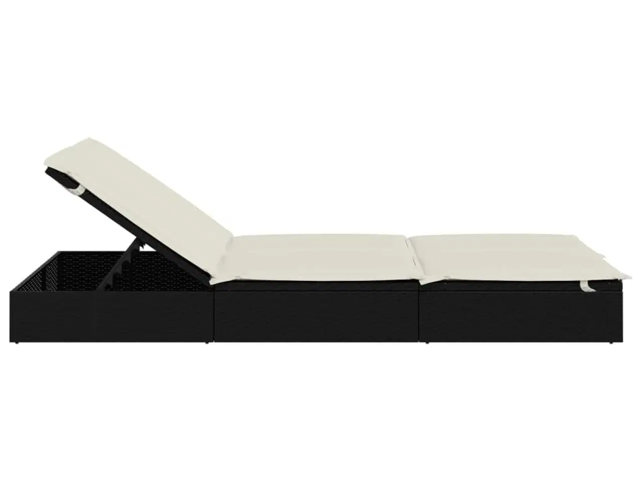 Billede 5 - 2-personers solseng med hynder polyrattan sort