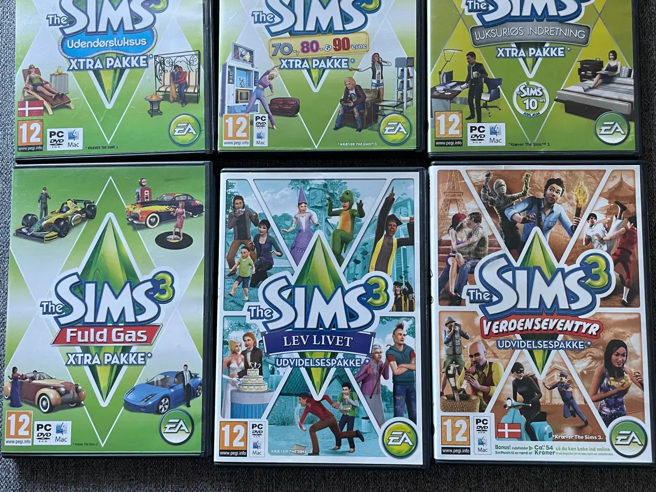 Billede 1 - 6 stk. The Sims 3, pris pr. stk.