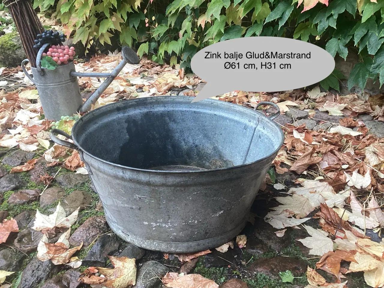 Billede 1 - Stor rund Zinkbalje. Glud&Marstrand