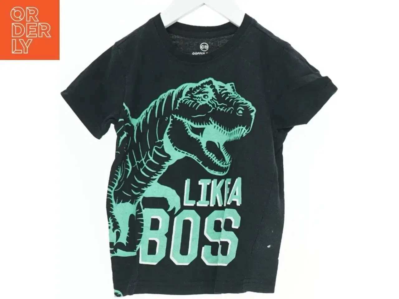 Billede 1 - Børne T-shirt &#39;Like a Boss&#39; med dinosaur print fra Copper Denim (str. 110)