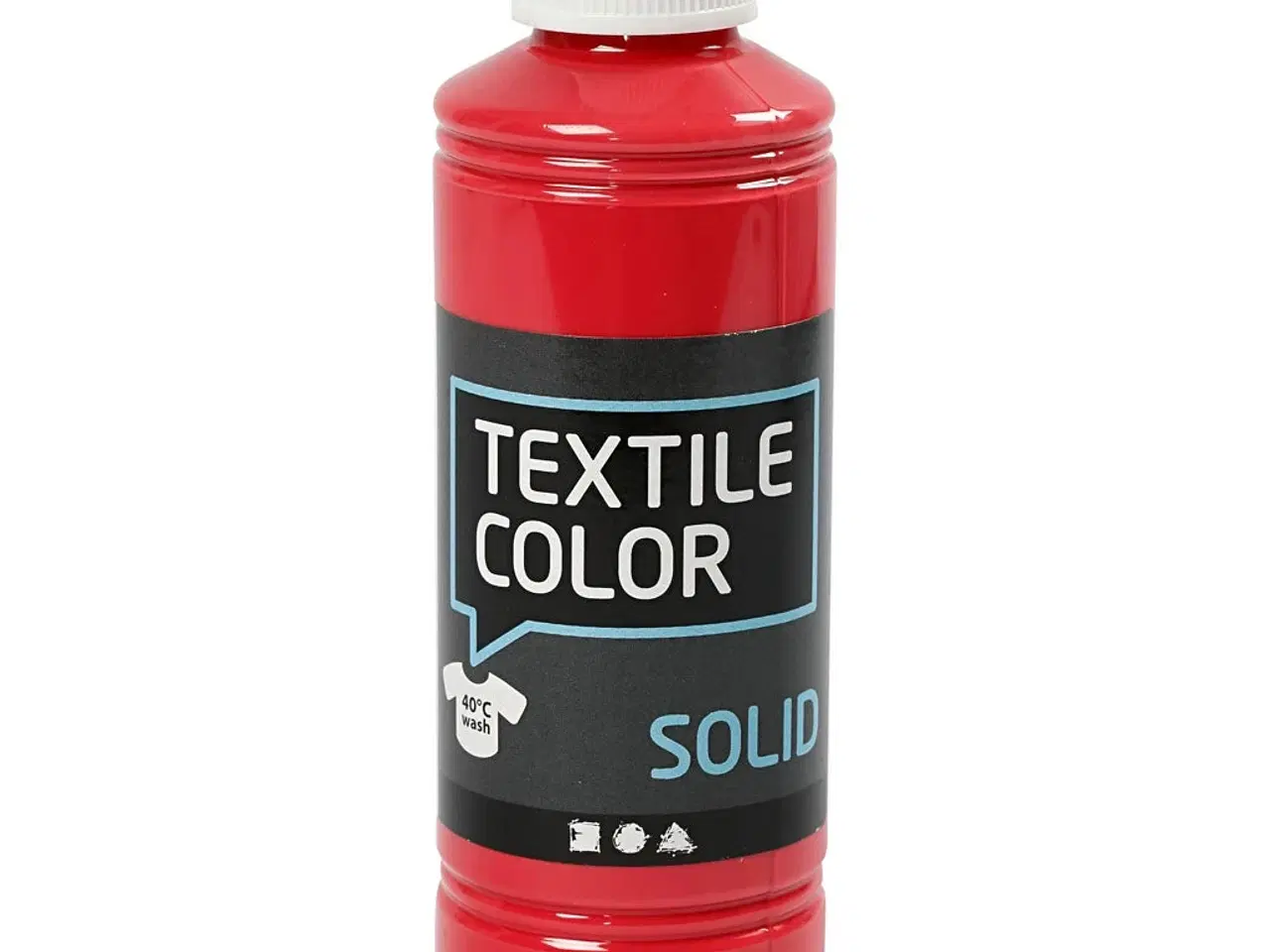 Billede 1 - Textile Solid Rød Tekstilmaling 250ml - Dækkende Kvalitet