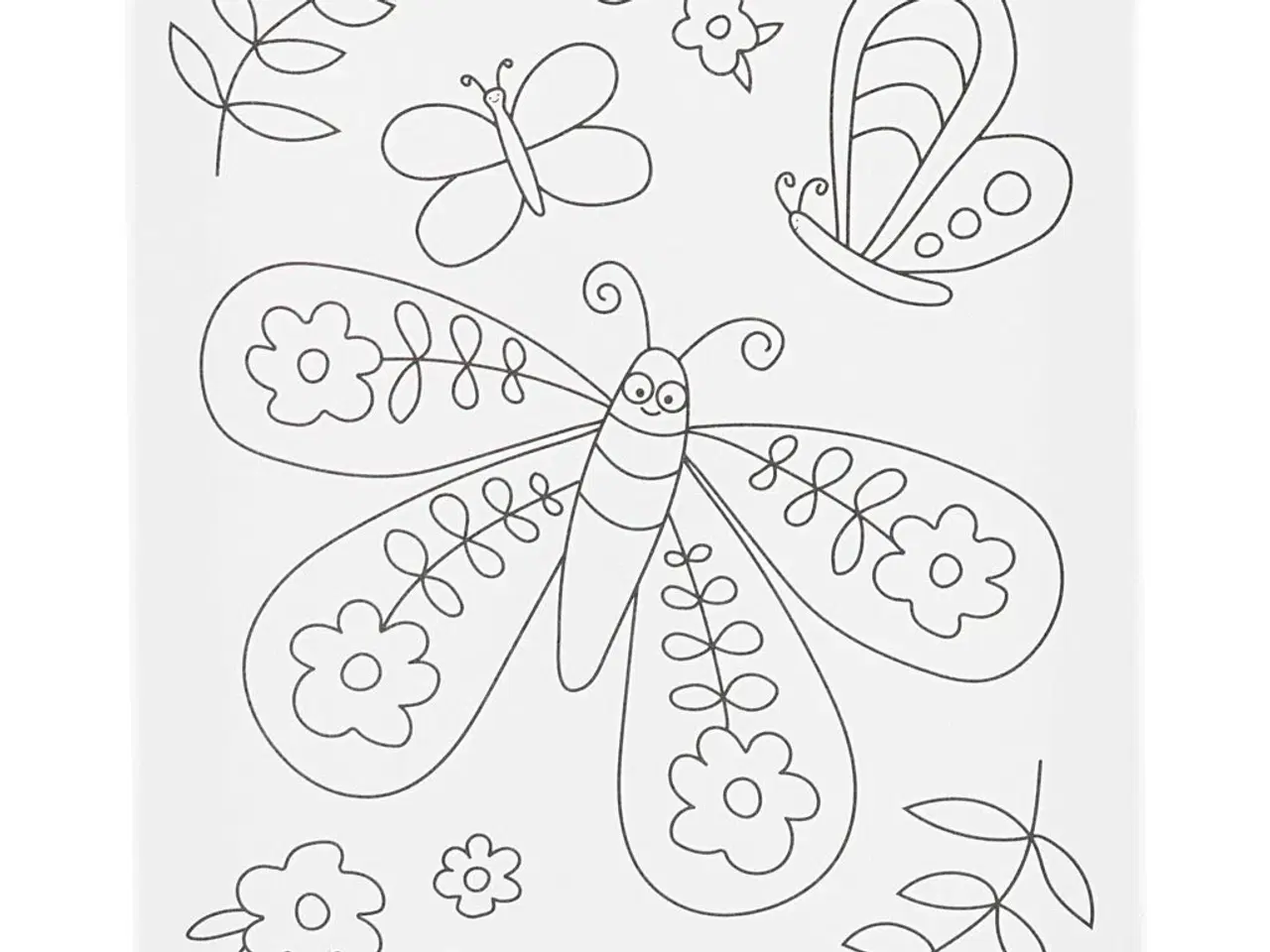 Billede 1 - Malerlærred med print, Stor sommerfugl, D: 1,6 cm, str. 24x30 cm, 360 g, 1 stk.