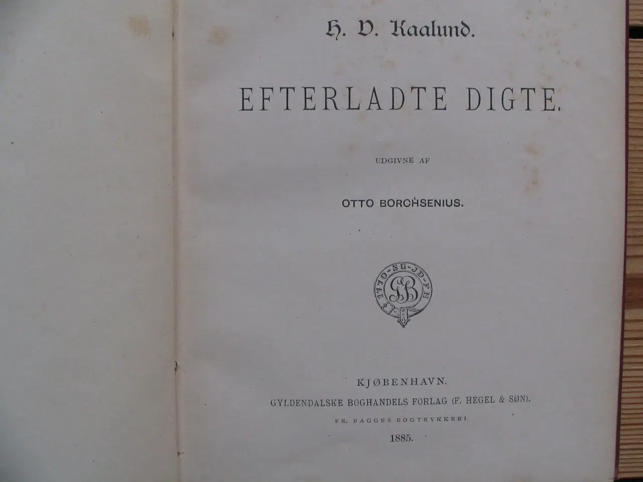 Billede 3 - H.V. Kaalund. Efterladte Digte, fra 1885
