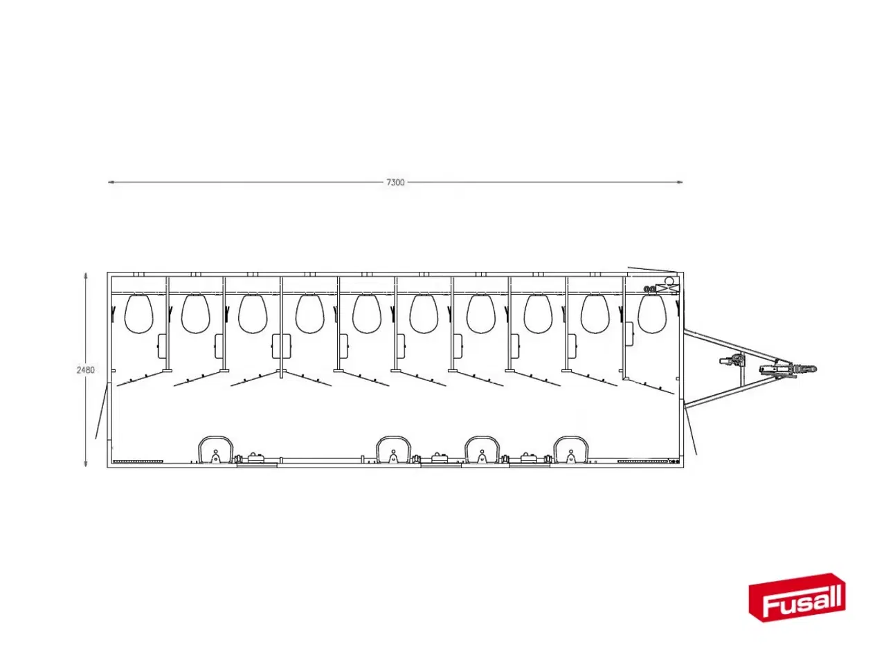 Billede 2 - Type 730: Toiletvogn med 10 toiletter