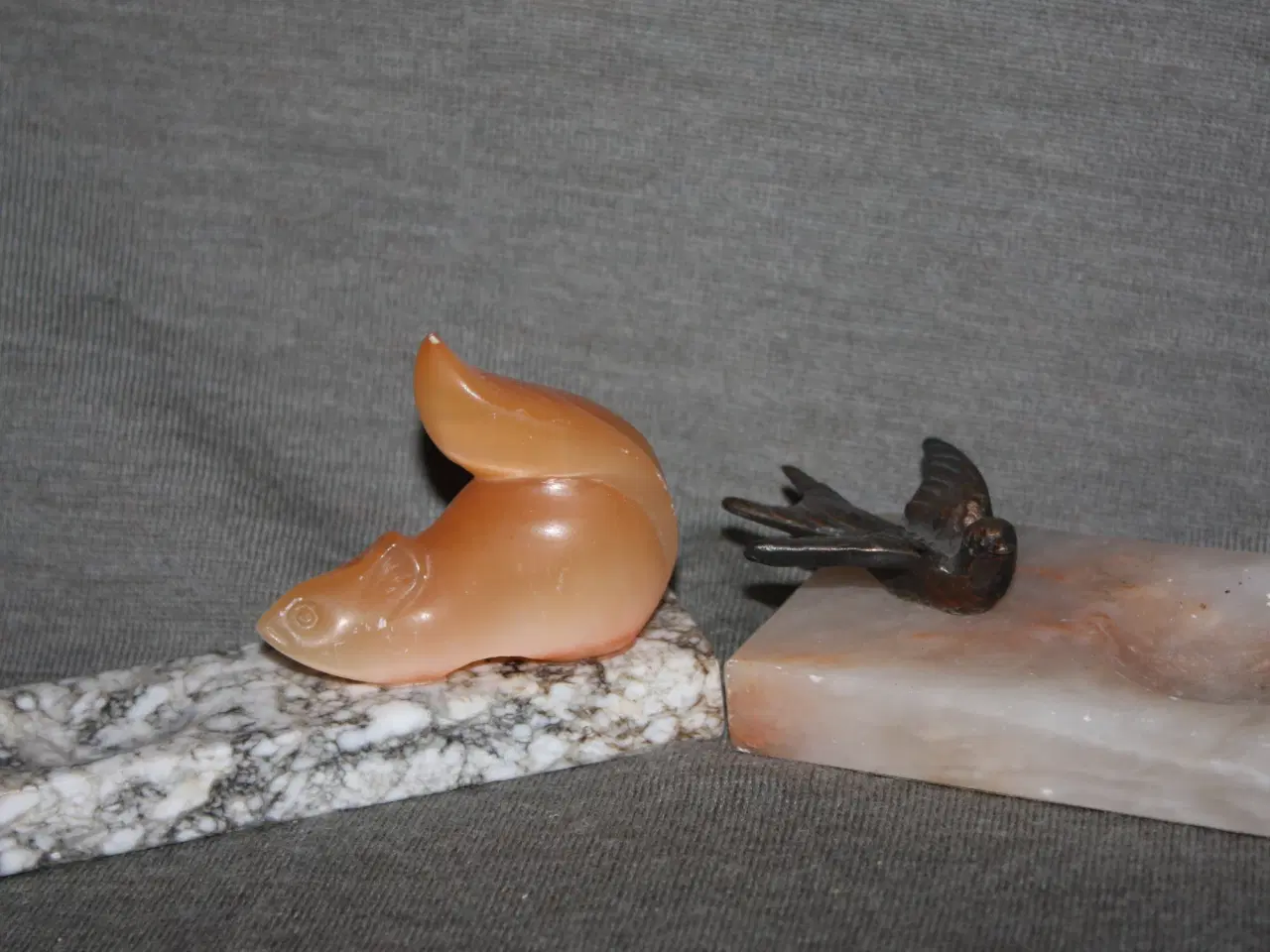 Billede 2 - Stenfigur med stenskål 12 cm x 7 cm