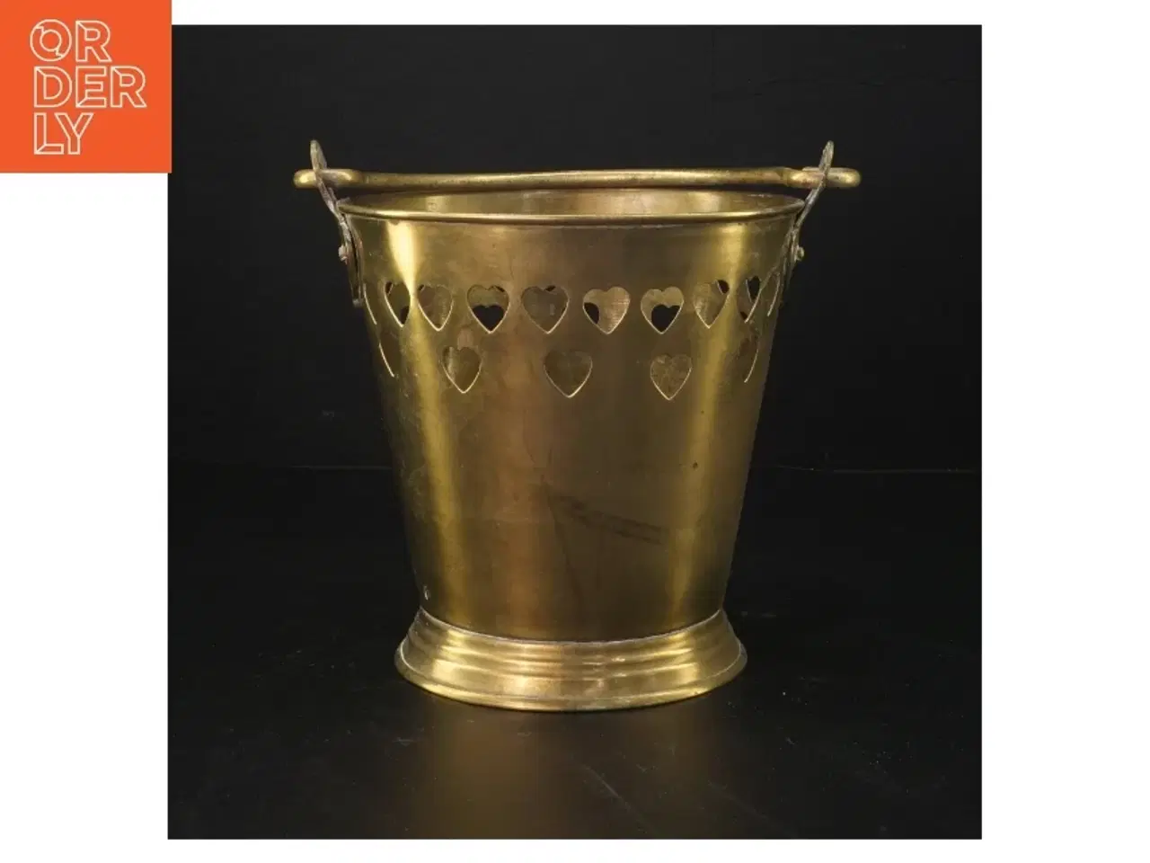 Billede 1 - Antik messing potte med håndtag (str. 16 cm)