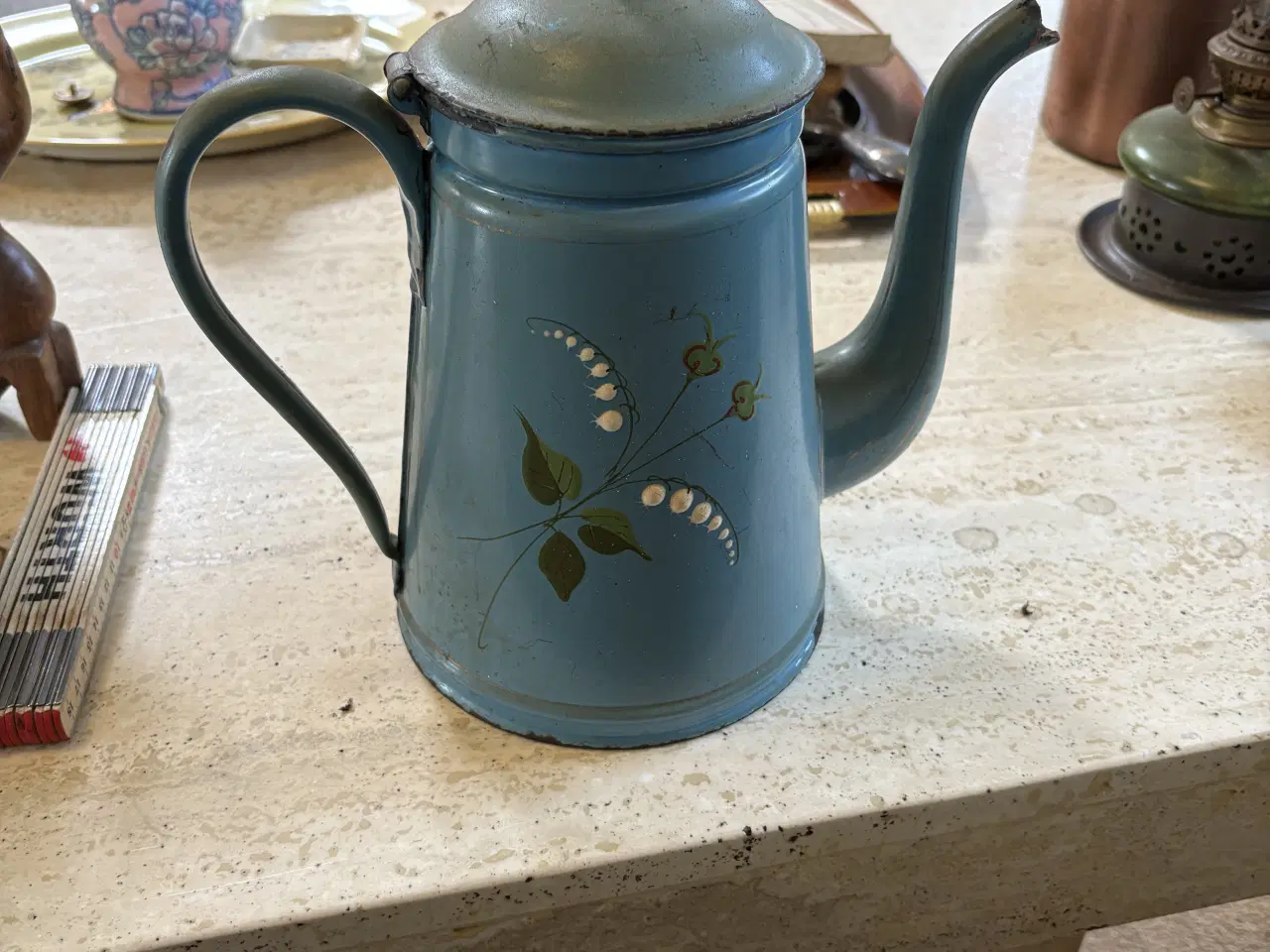 Billede 2 - Blå Kaffekande m. Blomster