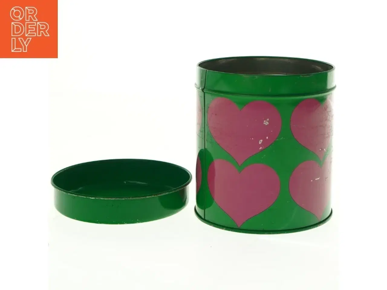 Billede 3 - 1960&#39;er dåse med hjerter Laurids Lønborg & Lena Al Eklund (str. Diameter, 13 cm h 16 cm)