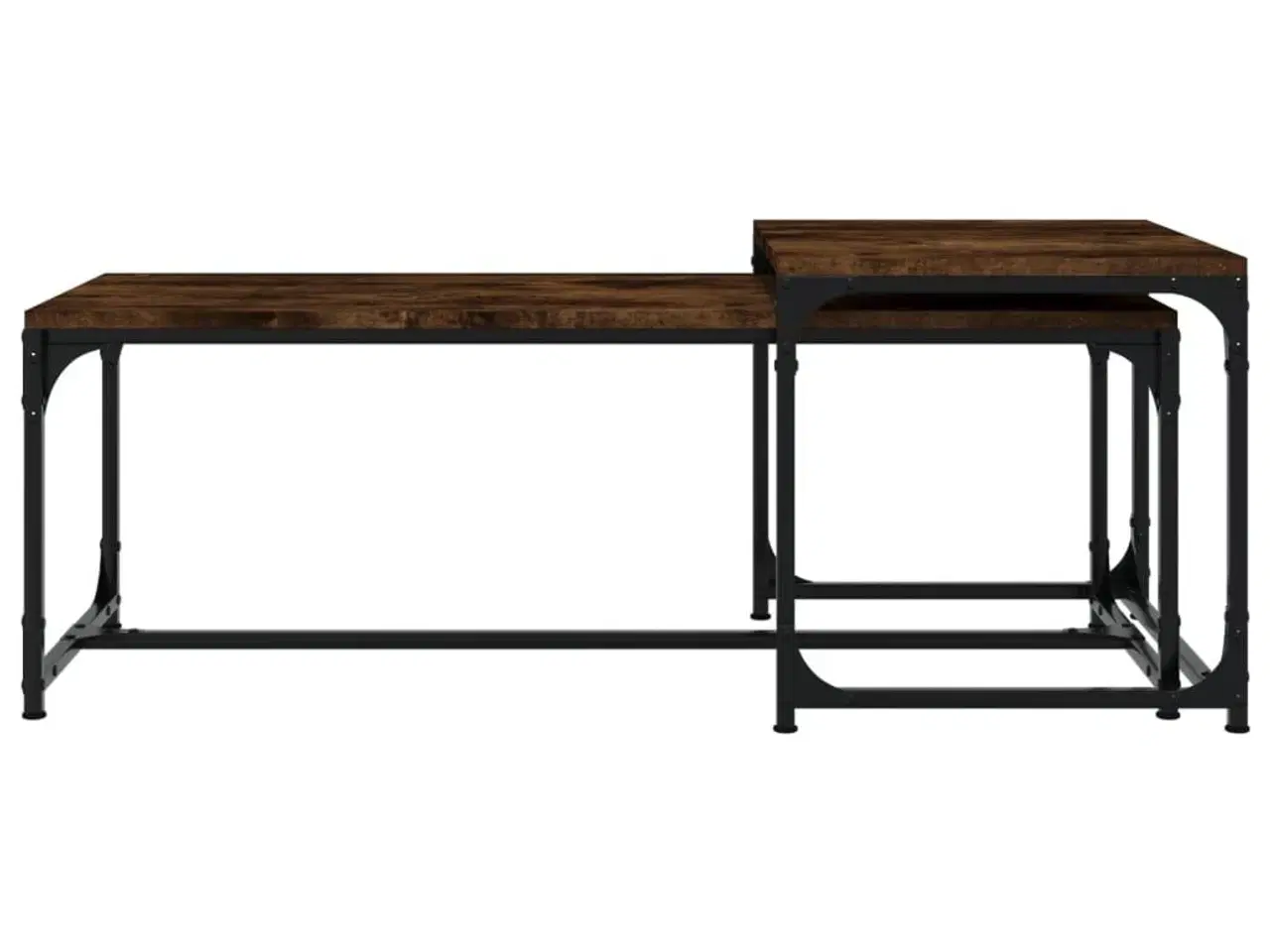 Billede 4 - Sofaborde 2 stk. konstrueret træ røget egetræsfarve