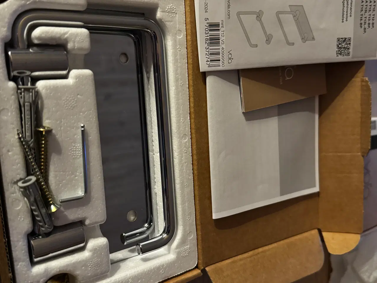 Billede 3 - Toiletrulleholder Vola T12 krom med bagplade