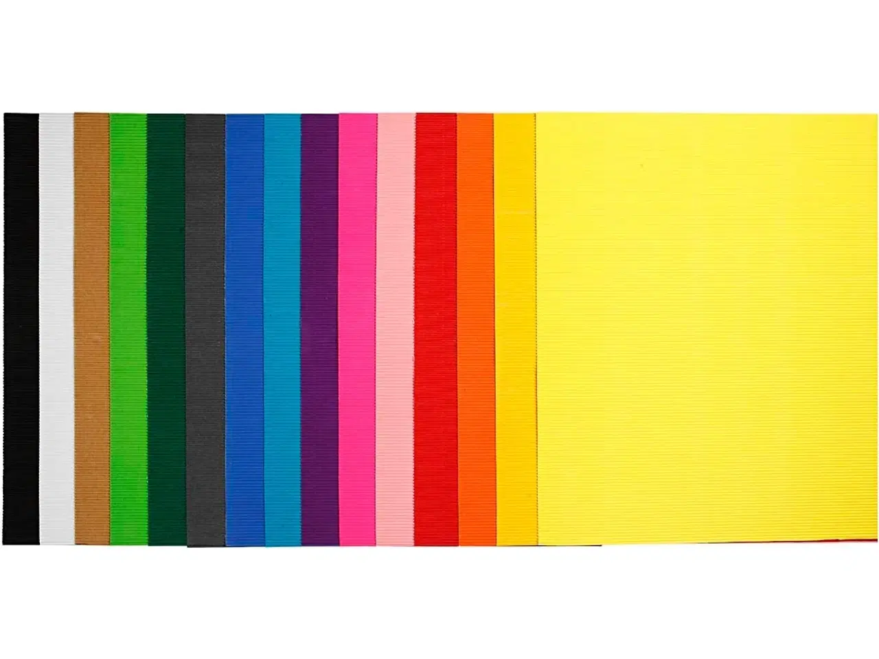 Billede 1 - Bølgekarton, ark 50x70 cm, 80 g, ass. farver, 15ark/ 1 pk.