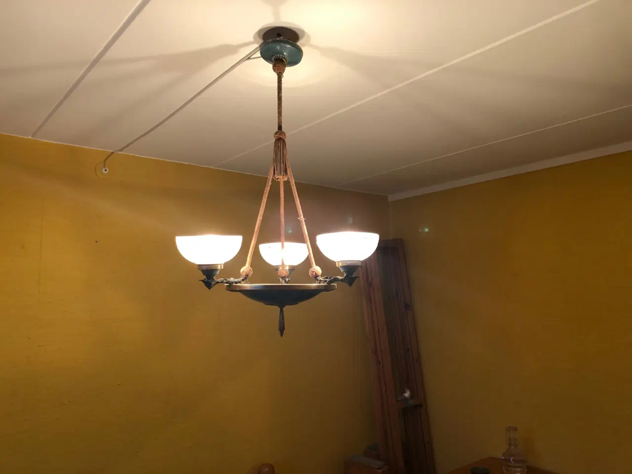 Billede 1 - Antk Loftslampe fra ca år 1900 - tjekkisk