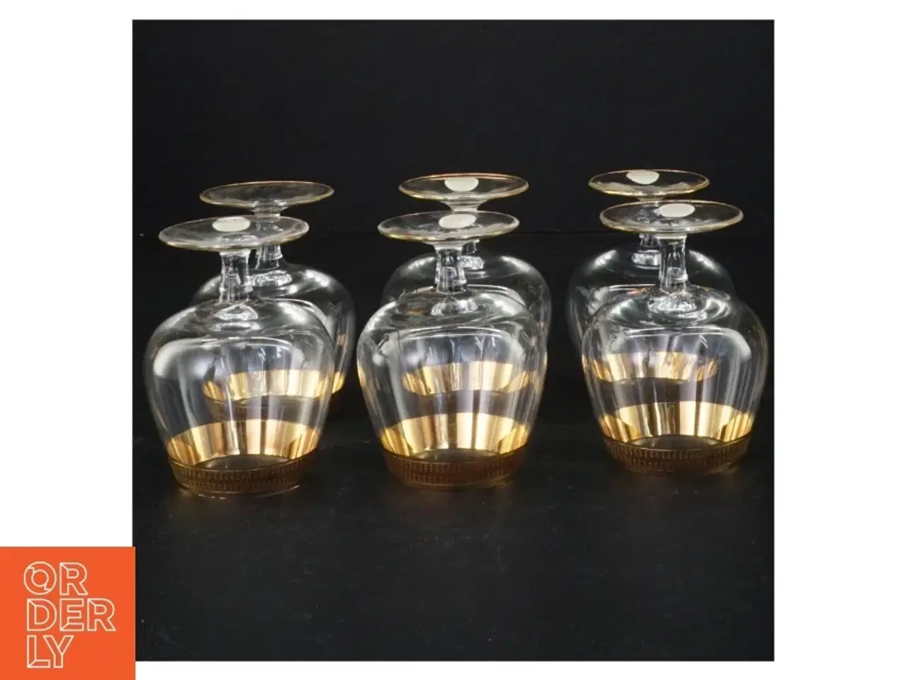 Billede 3 - Vintage cognacglas med guldkant fra Lyngby (str. 8 komma 5 x 6 cm)