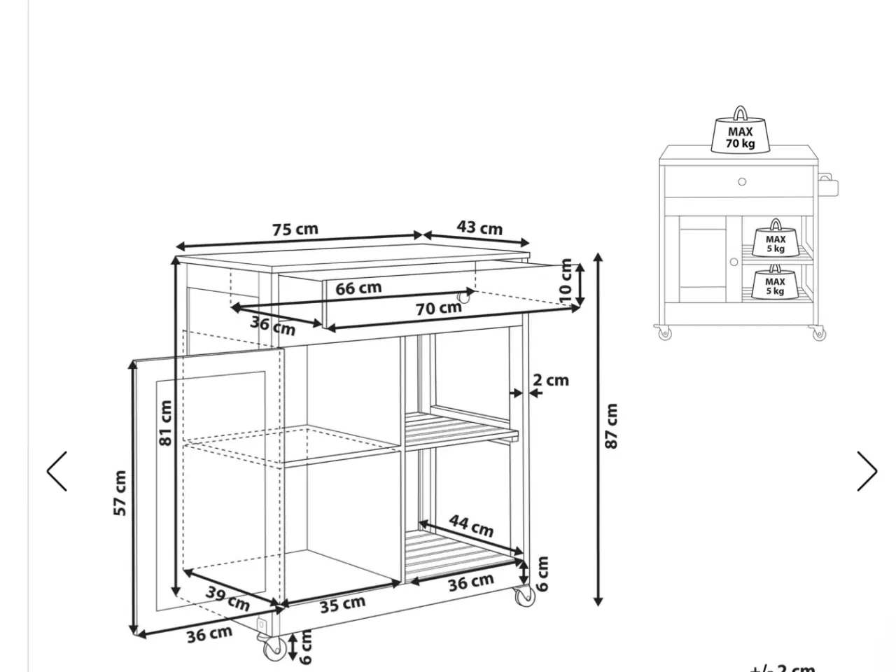 Billede 2 - Serveringsbord 2 år gl. 