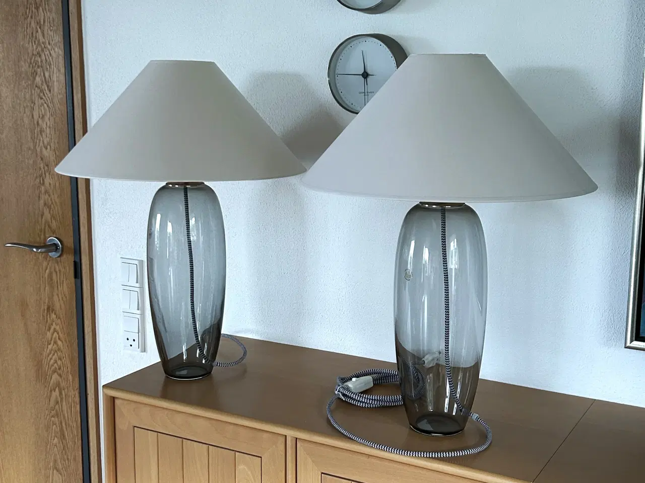 Billede 2 - Holmegaard. Flotte ”Grace” bordlamper, smoke